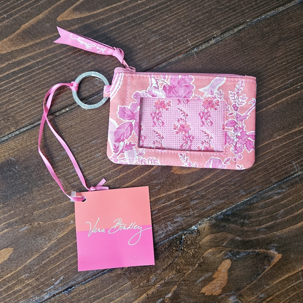 Vera Bradley Zip ID Case Hope Toile Key Holder